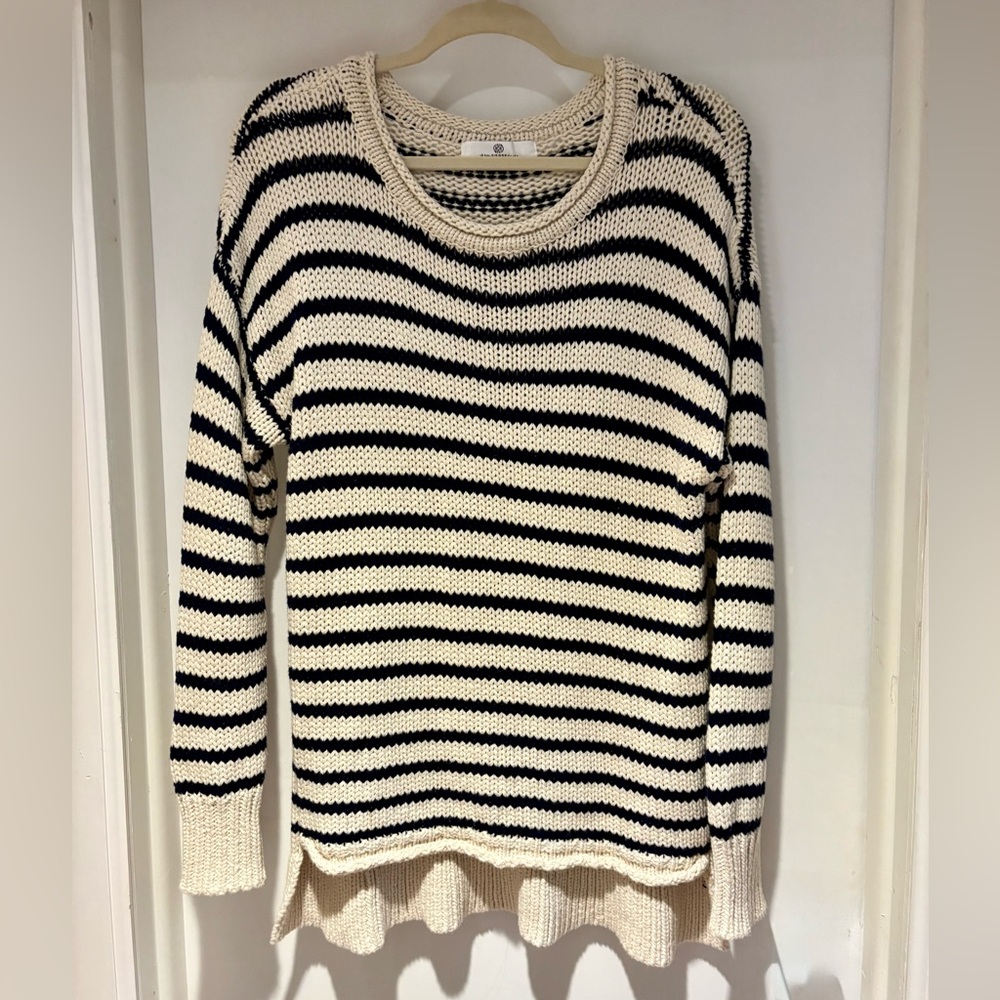 Jean Pierre Black and Cream Striped Sweater